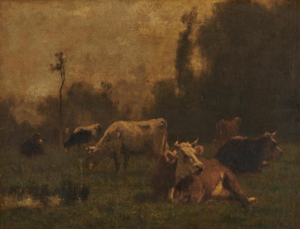 Appraisal: EMILE VAN MARCKE French - Cows in a Pasture oil