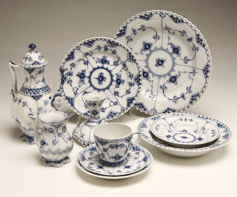 Appraisal: An assembled Royal Copenhagen 'Blue Fluted' porcelain part dinner service