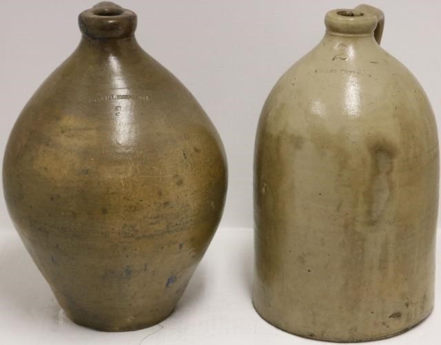 Appraisal: CHARLESTOWN STONEWARE JUGS TO INCLUDE GALLON OVOID AND A SHOULDERED