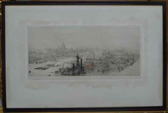 Appraisal: William Lionel Wyllie - etching View across The Thames signed