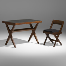 Appraisal: Pierre Jeanneret DESK AND CHAIR FROM CHANDIGARH France India c