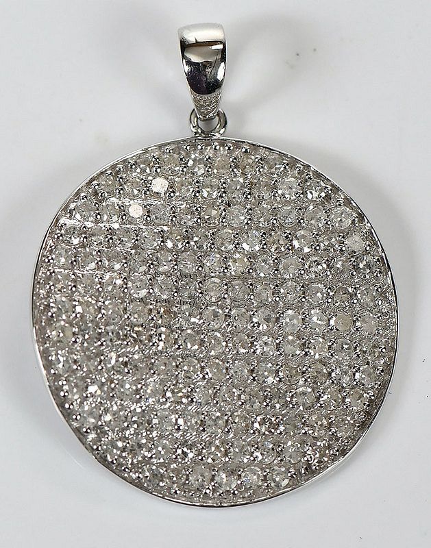 Appraisal: kt Diamond Pendant disc single cut diamonds estimated total weight