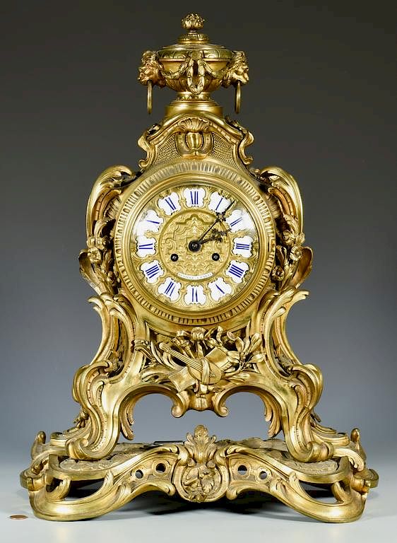 Appraisal: Louis XV Style Gilt Bronze Mantel Clock French Louis XV