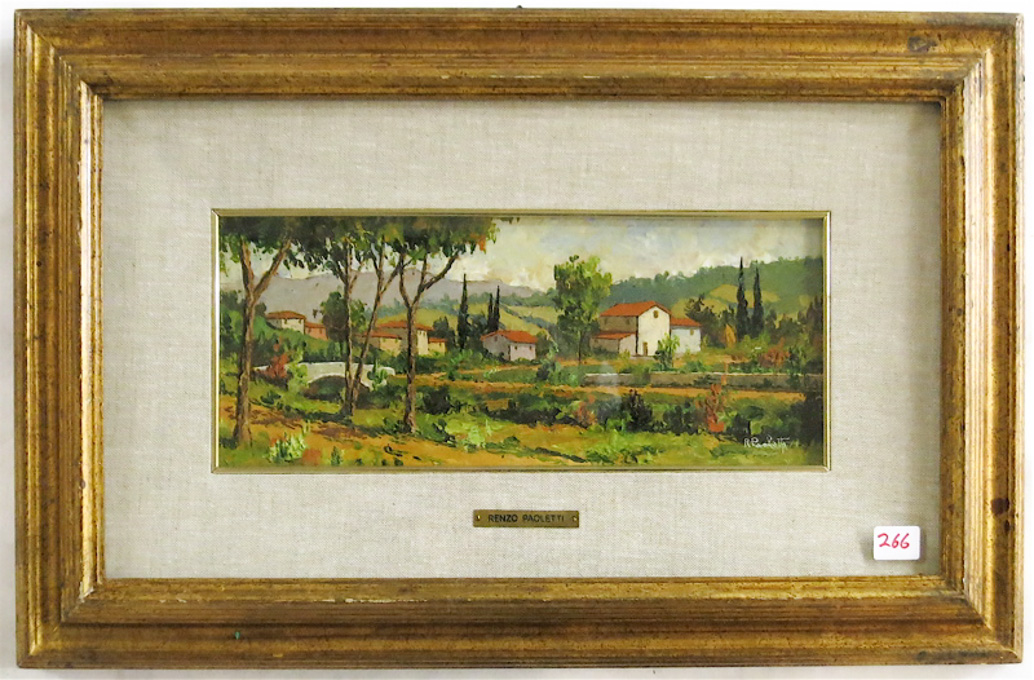 Appraisal: RENZO PAOLETTI OIL ON BOARD Italy born Italian countryside Image