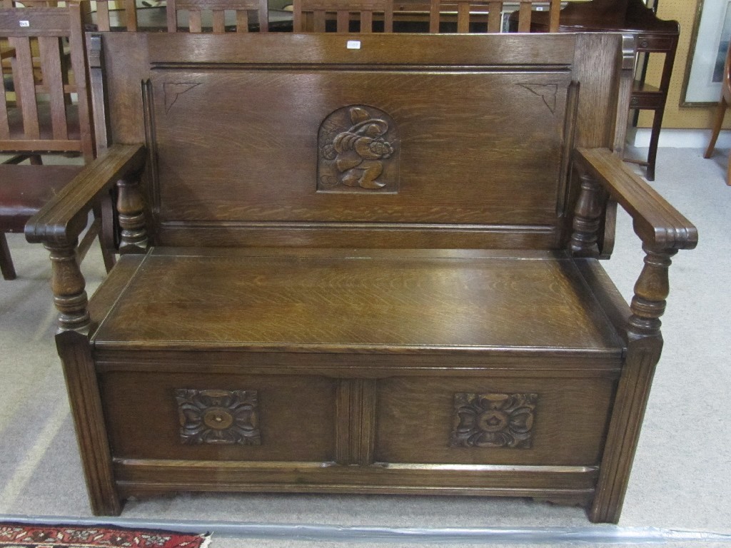 Appraisal: Oak monks bench