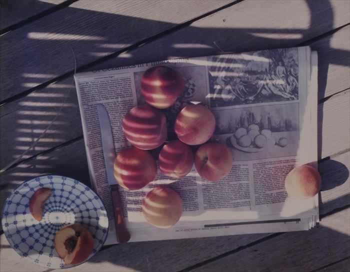 Appraisal: JOEL MEYEROWITZ b STILL LIFE WITH NEWSPAPER Ektacolor print x