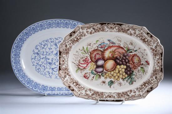 Appraisal: TWO ENGLISH IRONSTONE SERVING PLATTERS One Cauldon - printed and