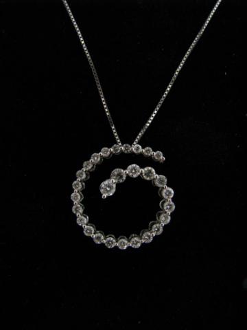 Appraisal: K White gold diamond circle bypass pendant with approximately diamondsGB