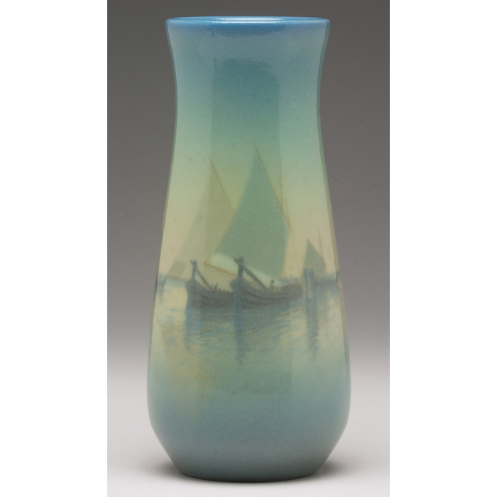 Appraisal: Fine Rookwood vase Porcelain glaze with a finely painted Venetian