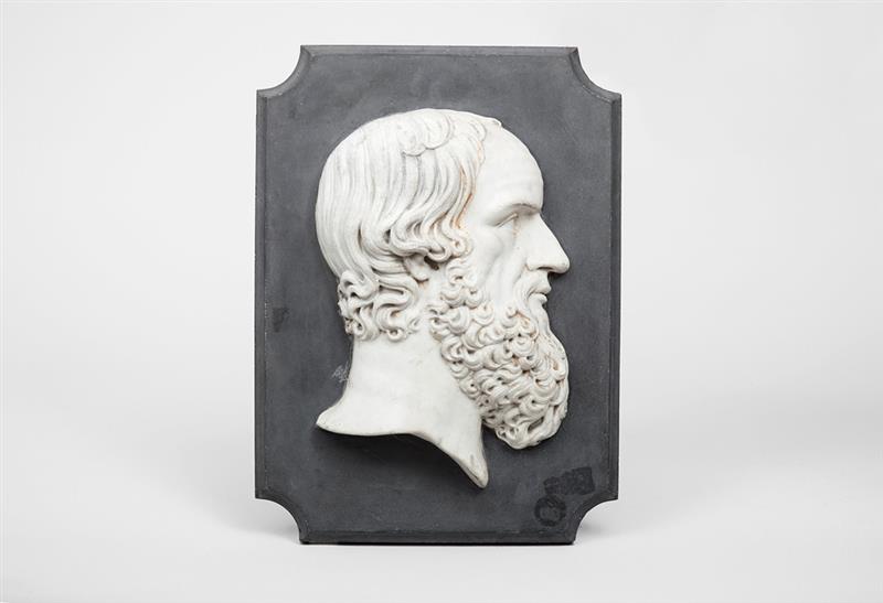 Appraisal: Continental Carved Marble Relief Profile Head of a Philosopher On