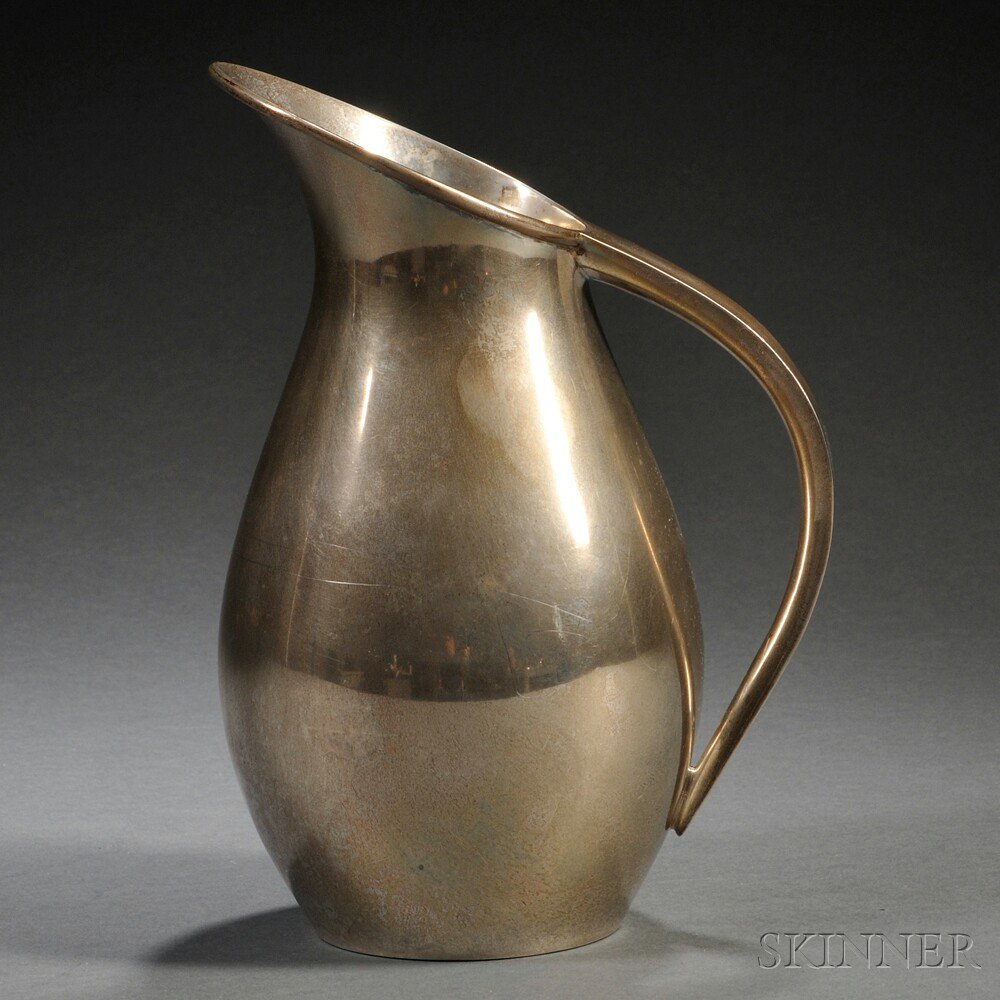 Appraisal: Durham Sterling Silver Water Pitcher New York mid- th century