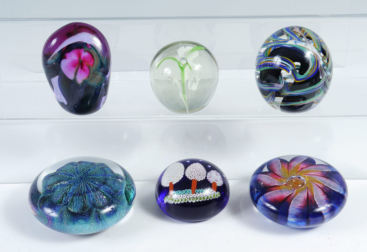 Appraisal: COLLECTION OF ART GLASS PAPERWEIGHTS pieces total to include Eickholt