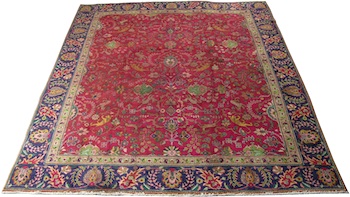 Appraisal: A Hunting Tabriz Carpet A hunting Tabriz carpet approx '-