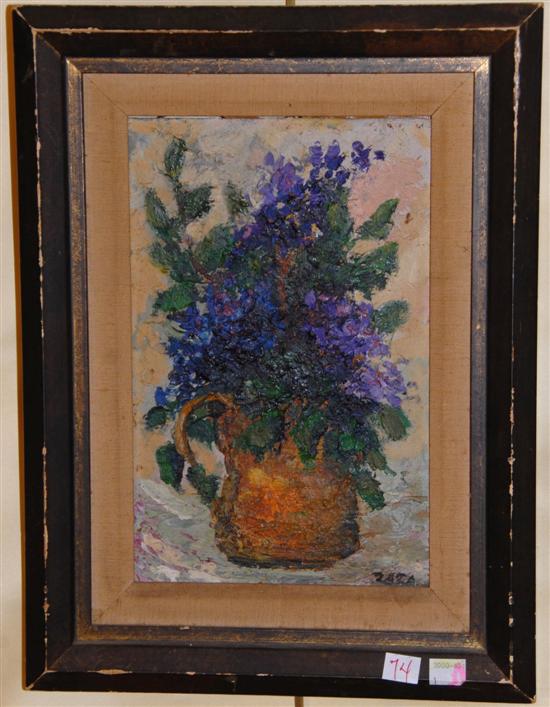 Appraisal: ZAZA TUSCHMALISCHVILI GEORGIA CIIS b Oil on board Still life