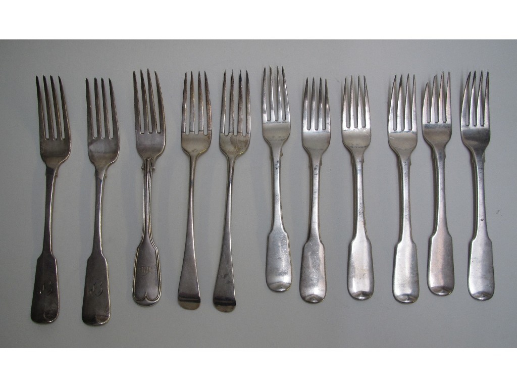 Appraisal: A composite suite of Georgian and Victorian silver cutlery comprising