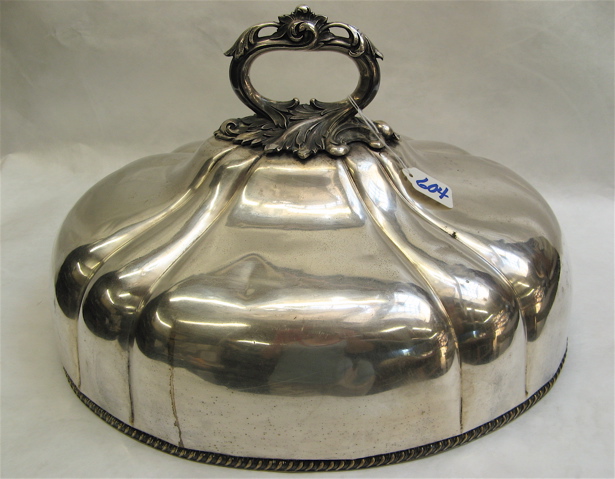 Appraisal: TH CENTURY SILVER-PLATED ROAST MEAL COVER marked Benetfinke Co London