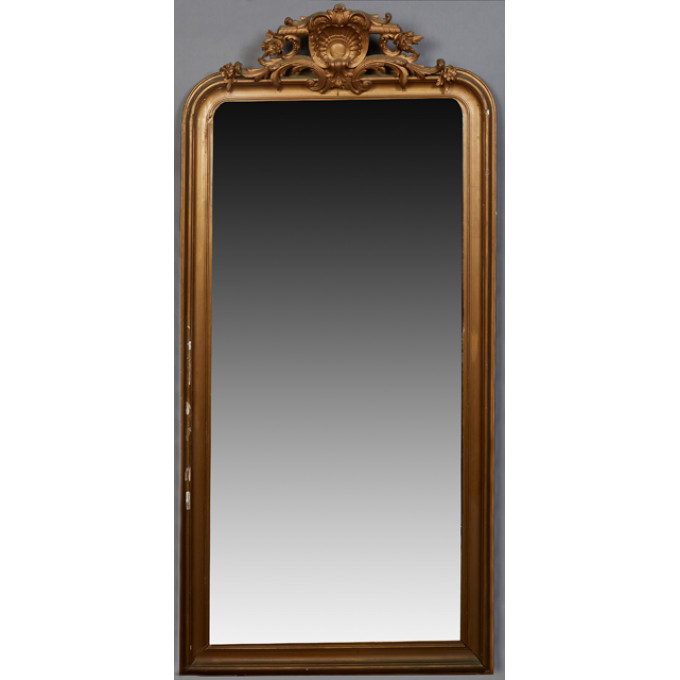 Appraisal: French Louis XVI Style Gilt and Gesso Overmantel Mirror th