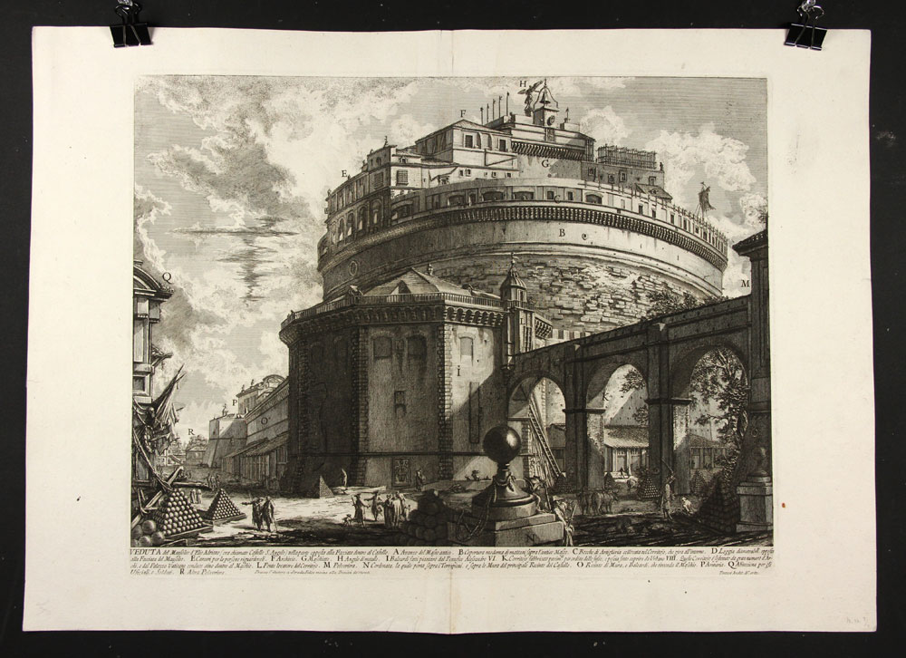 Appraisal: - Piranesi Veduta del Mausoleo d'Elio Adriano Print Gianbattista Piranesi