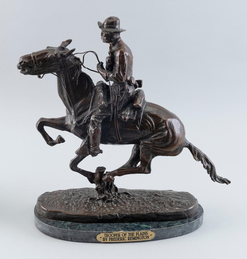 Appraisal: FREDERIC REMINGTON RECAST BRONZE TROOPER OF THE PLAINS LATE TH