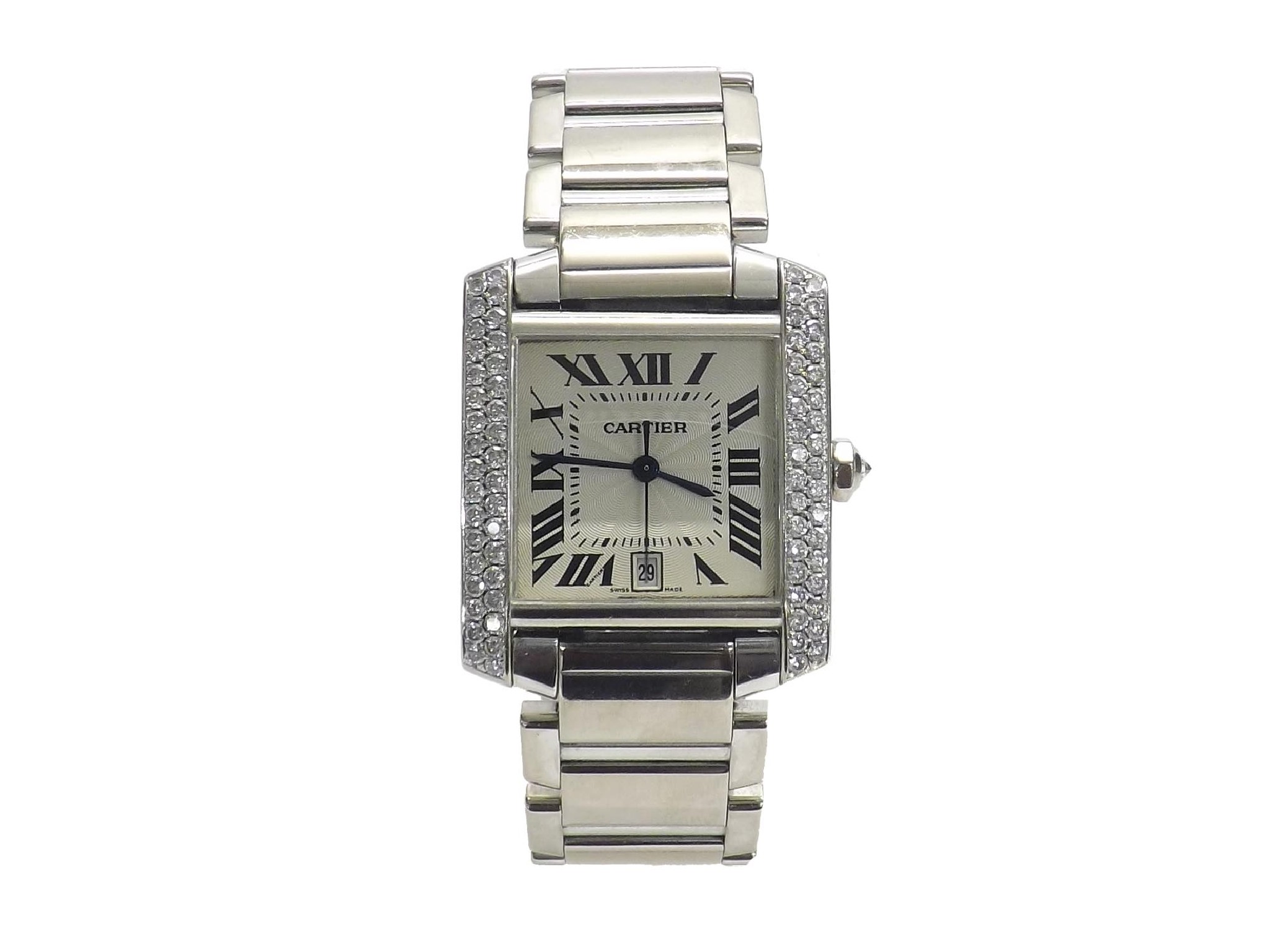 Appraisal: - -A Fine Cartier Tank Francaise automatic ct white gold