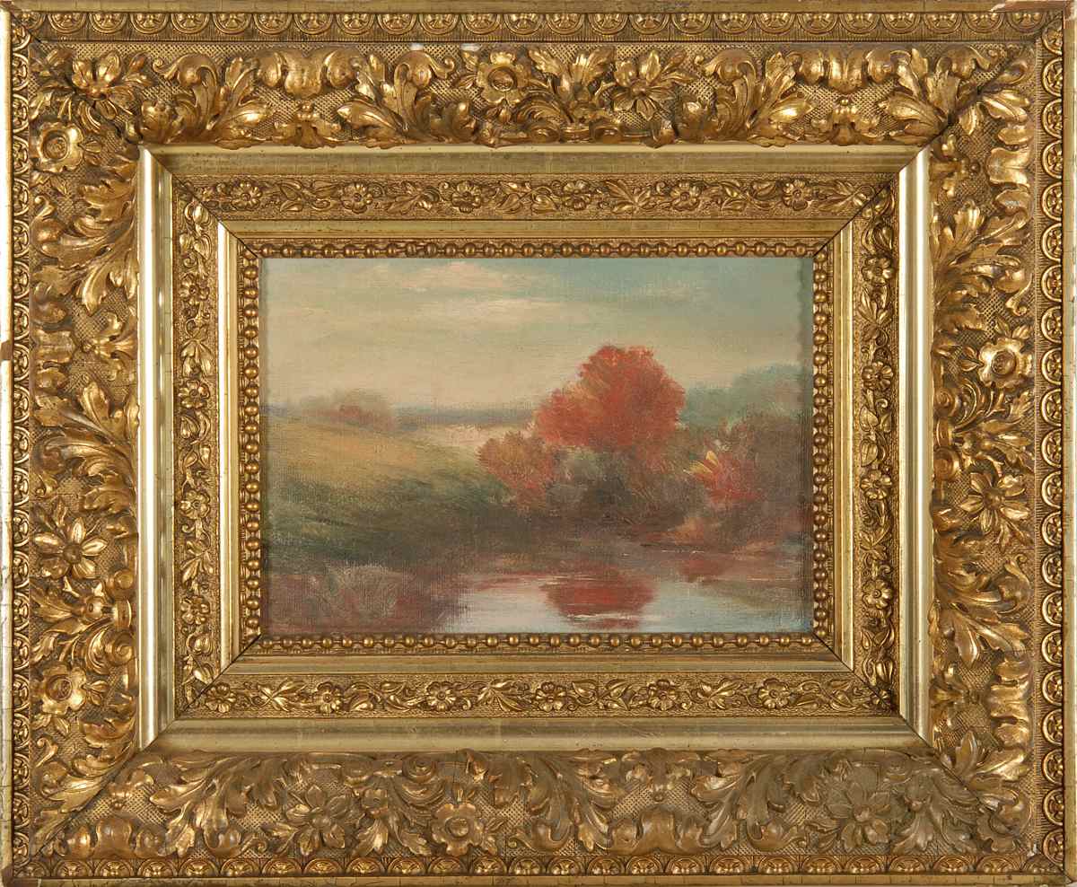 Appraisal: AMERICAN SCHOOLEarly th CenturyFall landscape Unsigned Inscribed in a later