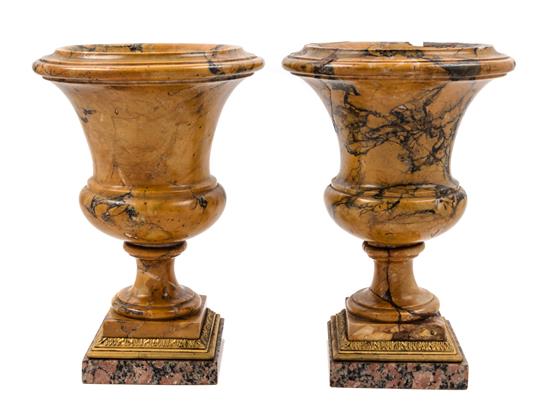 Appraisal: Sale Lot A Pair of Continental Marble Urns th century