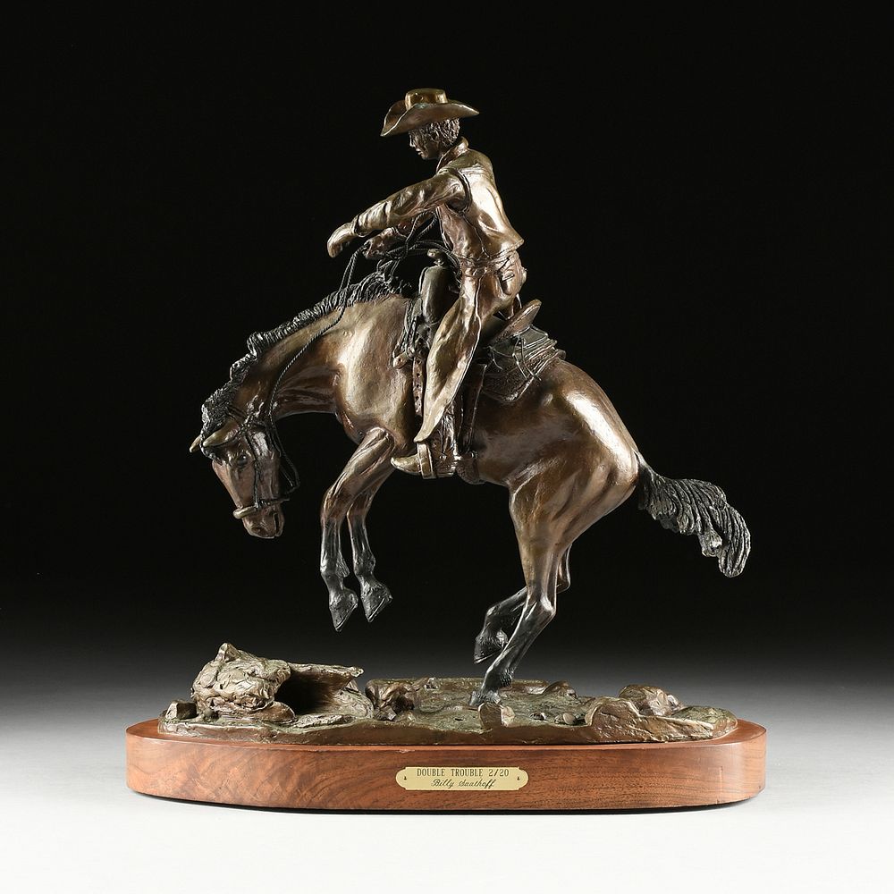 Appraisal: BILLY R SAATHOFF American Texas - A BRONZE FIGURAL SCULPTURE