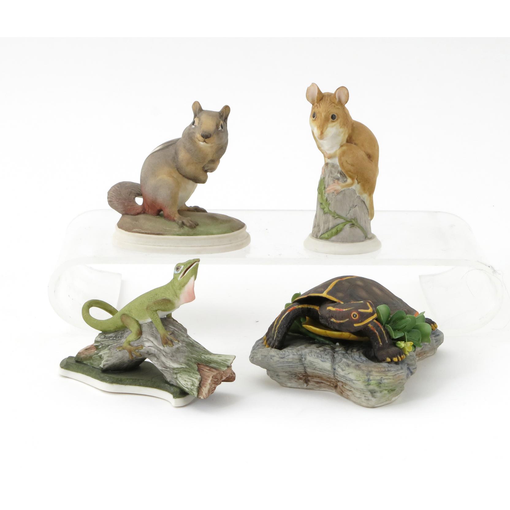 Appraisal: Four Boehm Porcelain Animals a Painted Turtle x in and