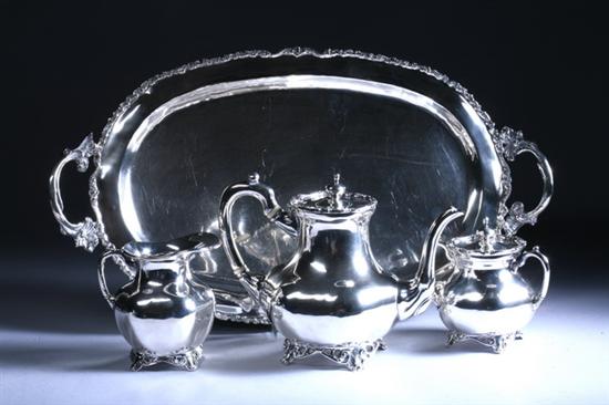 Appraisal: FOUR-PIECE STERLING SILVER COFFEE SERVICE Sterling marks Including coffee pot