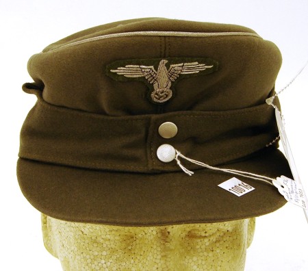 Appraisal: German M light green silver piped cap Cap is made