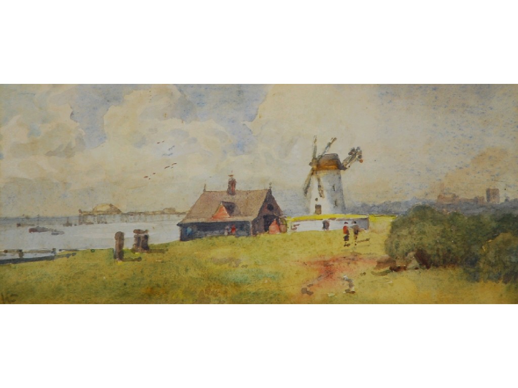 Appraisal: WALTER EASTWOOD b WATERCOLOUR Lytham windmill signed with monogram lower