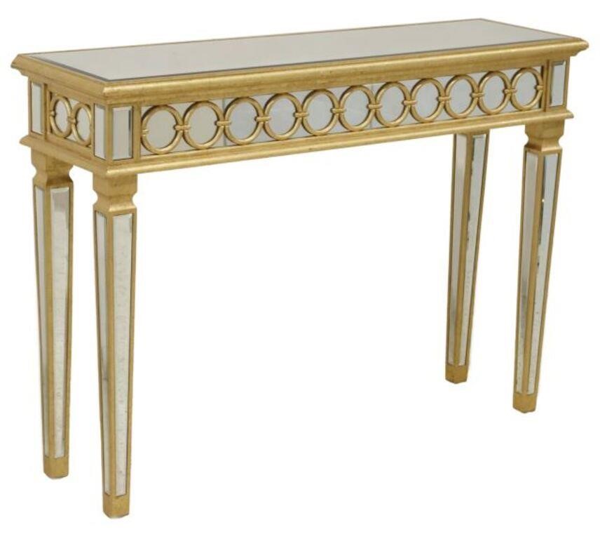 Appraisal: Contemporary mirrored console table Elegant Decor st c rectangular top