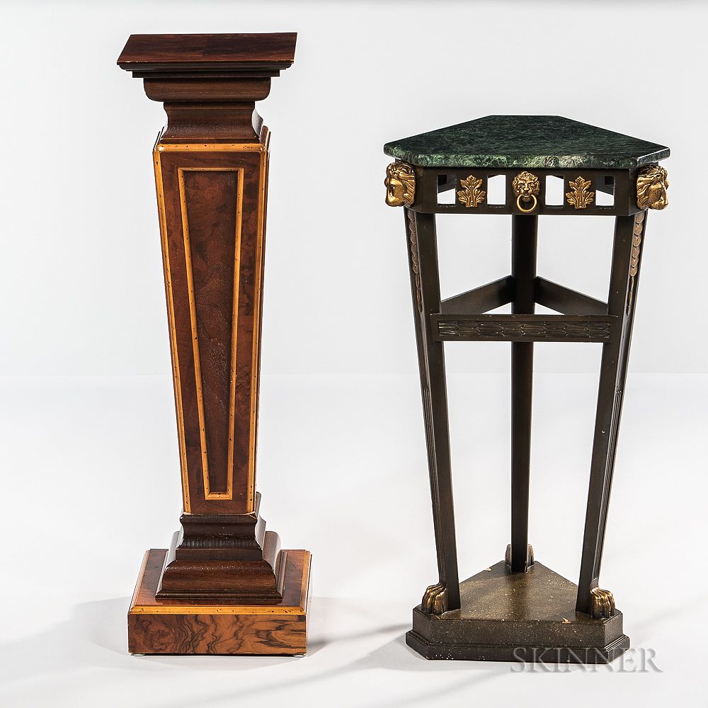 Appraisal: Two Decorative Pedestals Two Decorative Pedestals th century one with