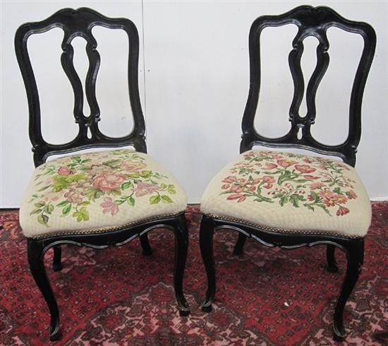 Appraisal: PAIR OF SIDE CHAIRS A pair of Louis XV provincial