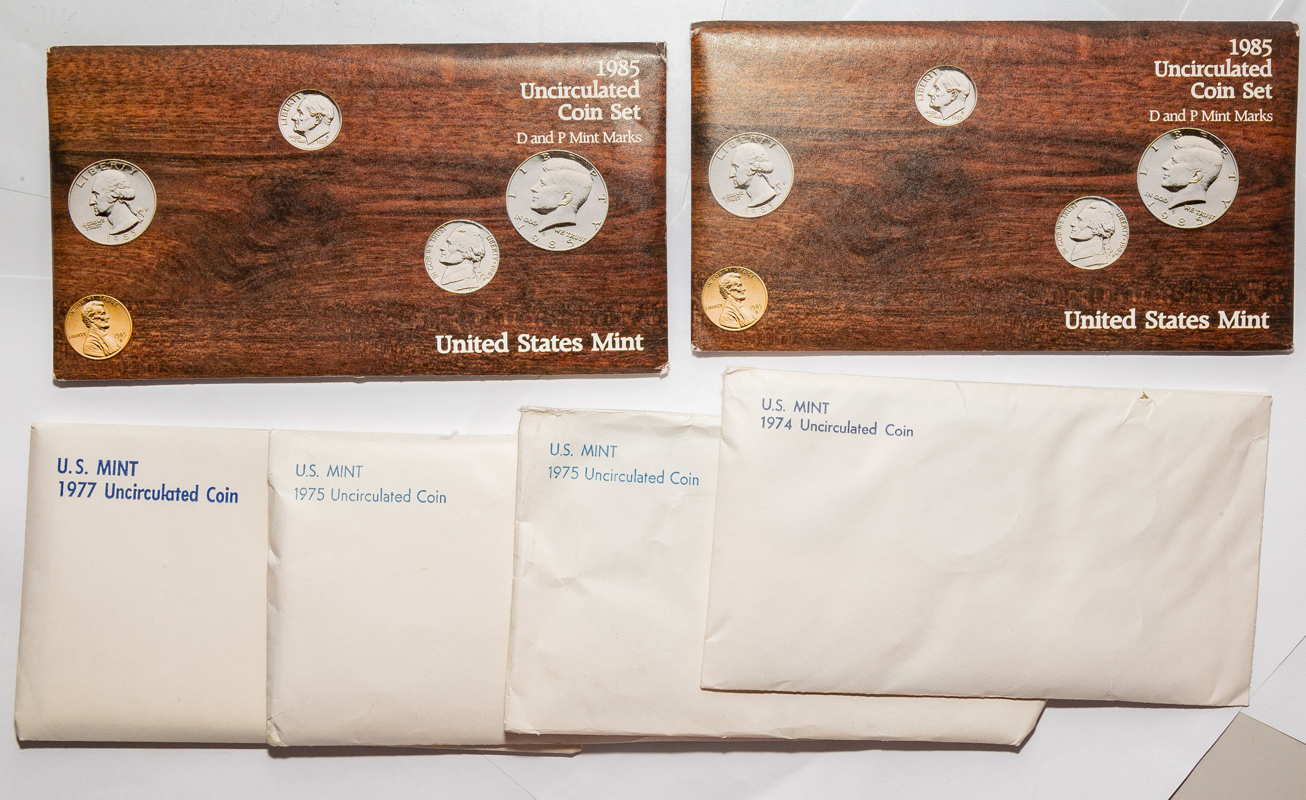 Appraisal: SIX US MINT SETS two two