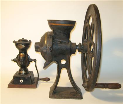 Appraisal: Two cast-iron coffee grinders late th century One marked 'No