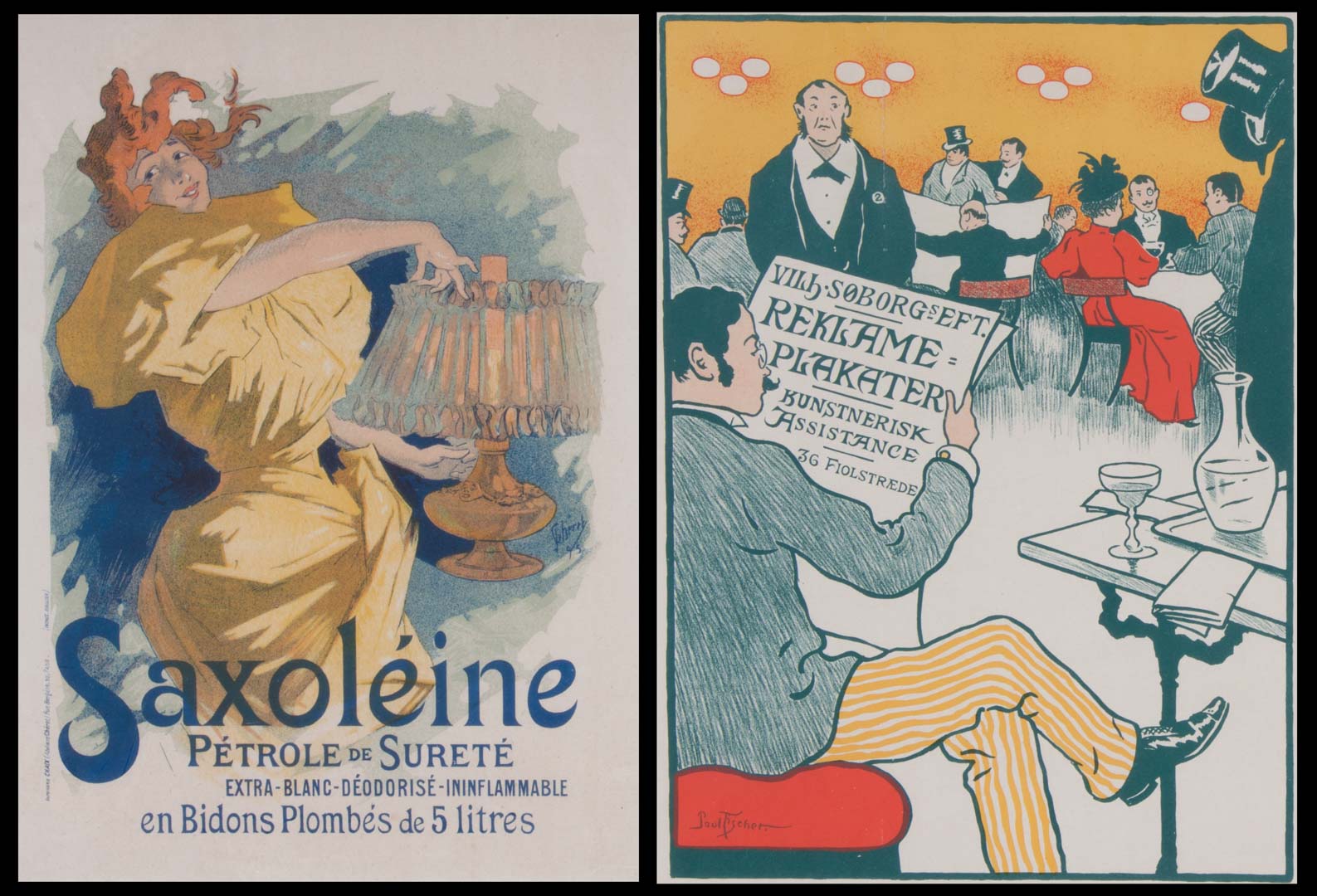 Appraisal: Two framed late th c Belle Epoque prints Paul Fischer