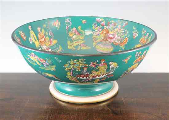 Appraisal: A large Staffordshire stone china bowl transfer printed with Chinese