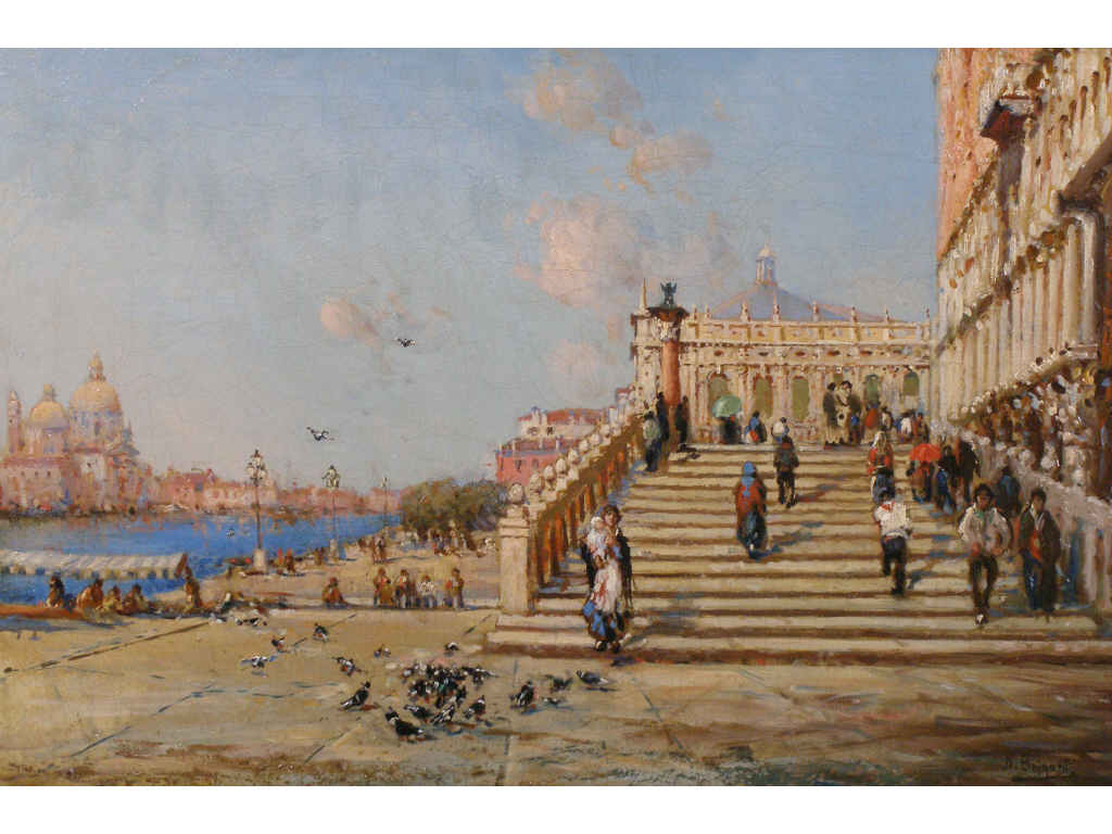 Appraisal: Nicholas Briganti Am - Ponte Paglia oil on canvas signed