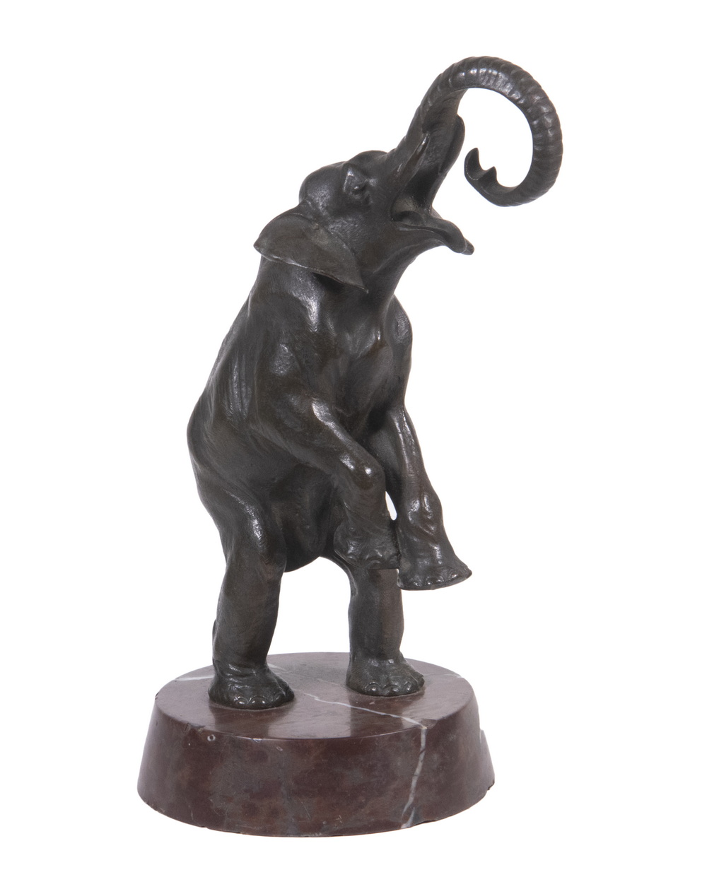 Appraisal: BRONZE ELEPHANT SCULPTURE Elephant Standing on its Hind Legs bronze