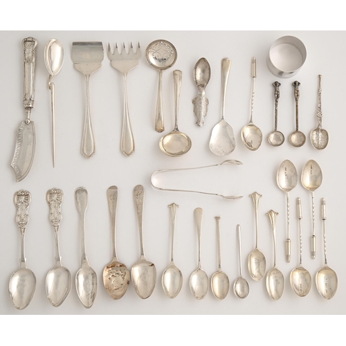 Appraisal: Miscellaneous small silver flatware and a napkin ring various makers