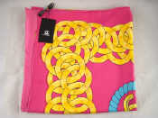 Appraisal: A Chanel silk scarf with the Chanel logo on interlinked