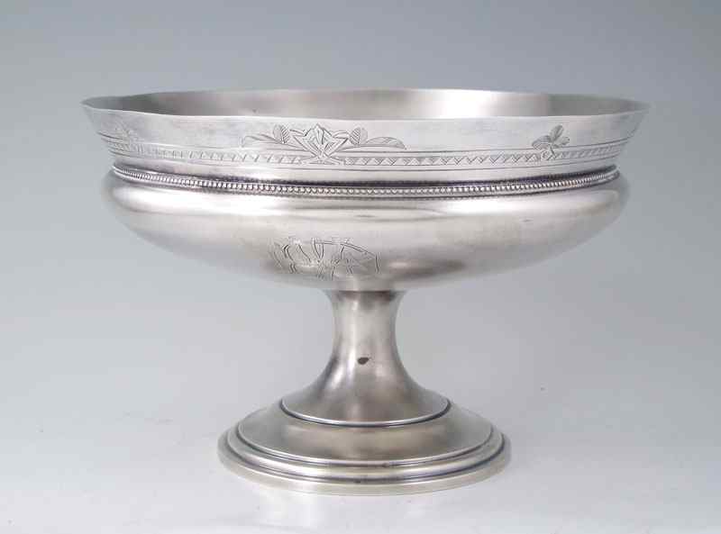 Appraisal: WHITING STERLING FOOTED CENTER BOWL Engraved rim monogrammed L N