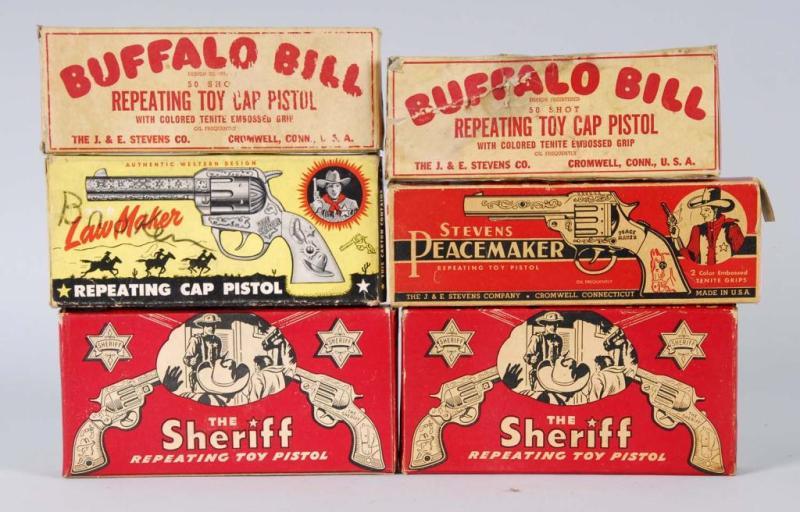 Appraisal: Lot of Cap Gun Boxes Description Includes Buffalo Bill Law