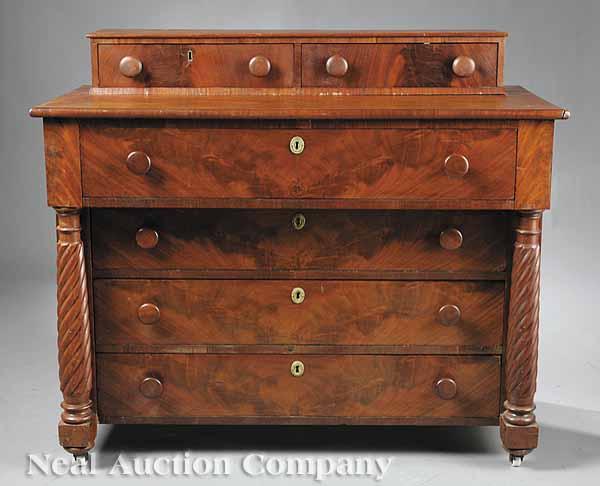 Appraisal: An American Late Classical Mahogany Chest of Drawers mid- th