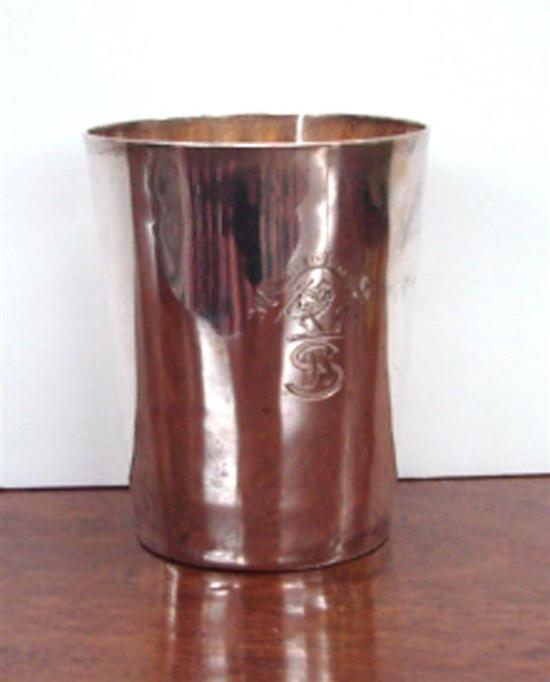 Appraisal: George III sterling beaker by John Robins London dated tapered