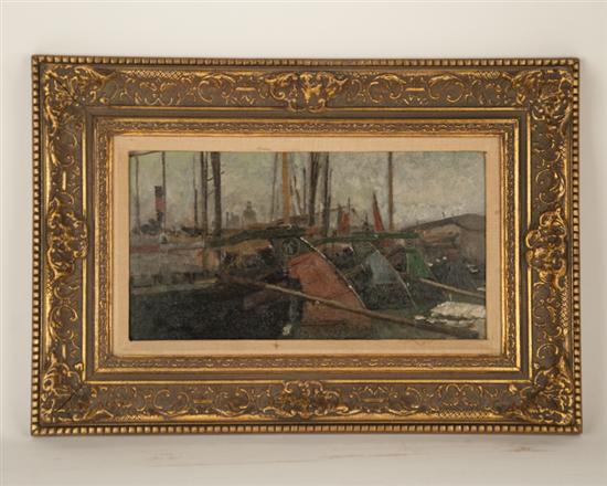 Appraisal: c Manner of James Abbot McNeill Whistler Oil on Panel