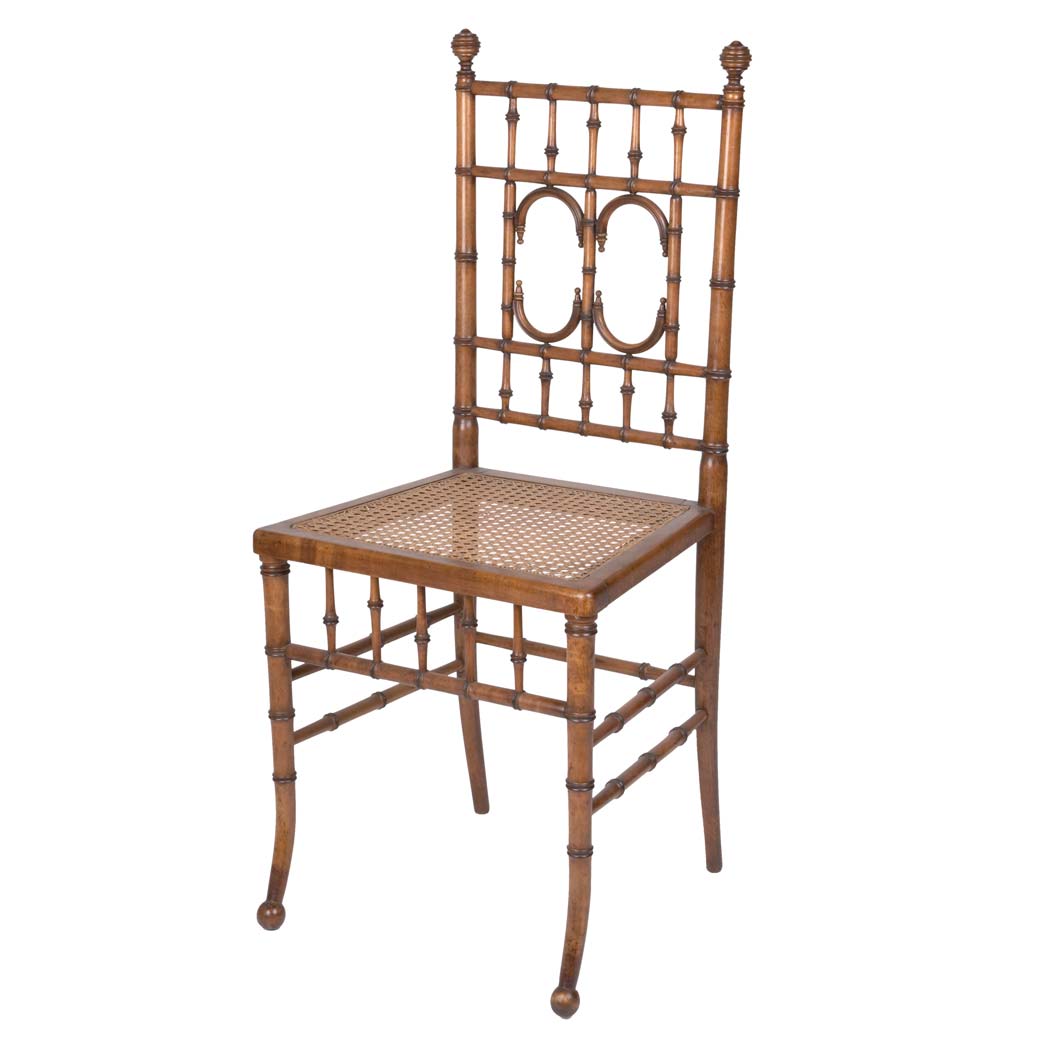 Appraisal: Aesthetic Movement Faux Bamboo Maple Side Chair Attributed to R