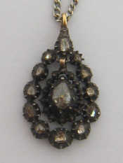 Appraisal: A th century Dutch silver and rose cut diamond pendant