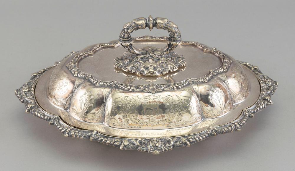 Appraisal: ENGLISH SILVER PLATED COVERED VEGETABLE DISH EARLY TH CENTURY HEIGHT